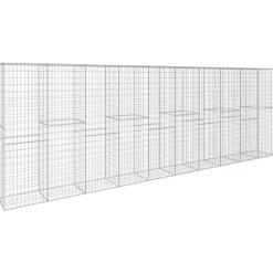 vidaXL Schanskorfmuur met deksel 600x50x200 cm gegalvaniseerd staal