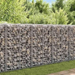 vidaXL Schanskorfmuur met deksels 20x20x100 cm gegalvaniseerd staal