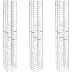 vidaXL Schanskorven 3 st 25x25x197 cm gegalvaniseerd staal
