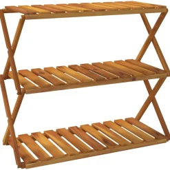 vidaXL Schappenkast inklapbaar 3-laags 70x31x63 cm acaciahout bruin