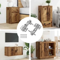 vidaXL Scharnier 2 pcs Nikkel 139 x 64,1 x 10 mm IJzer