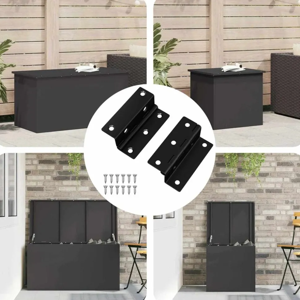 vidaXL Scharnier 2 pcs Zwart 38 x 17 x 60 mm IJzer