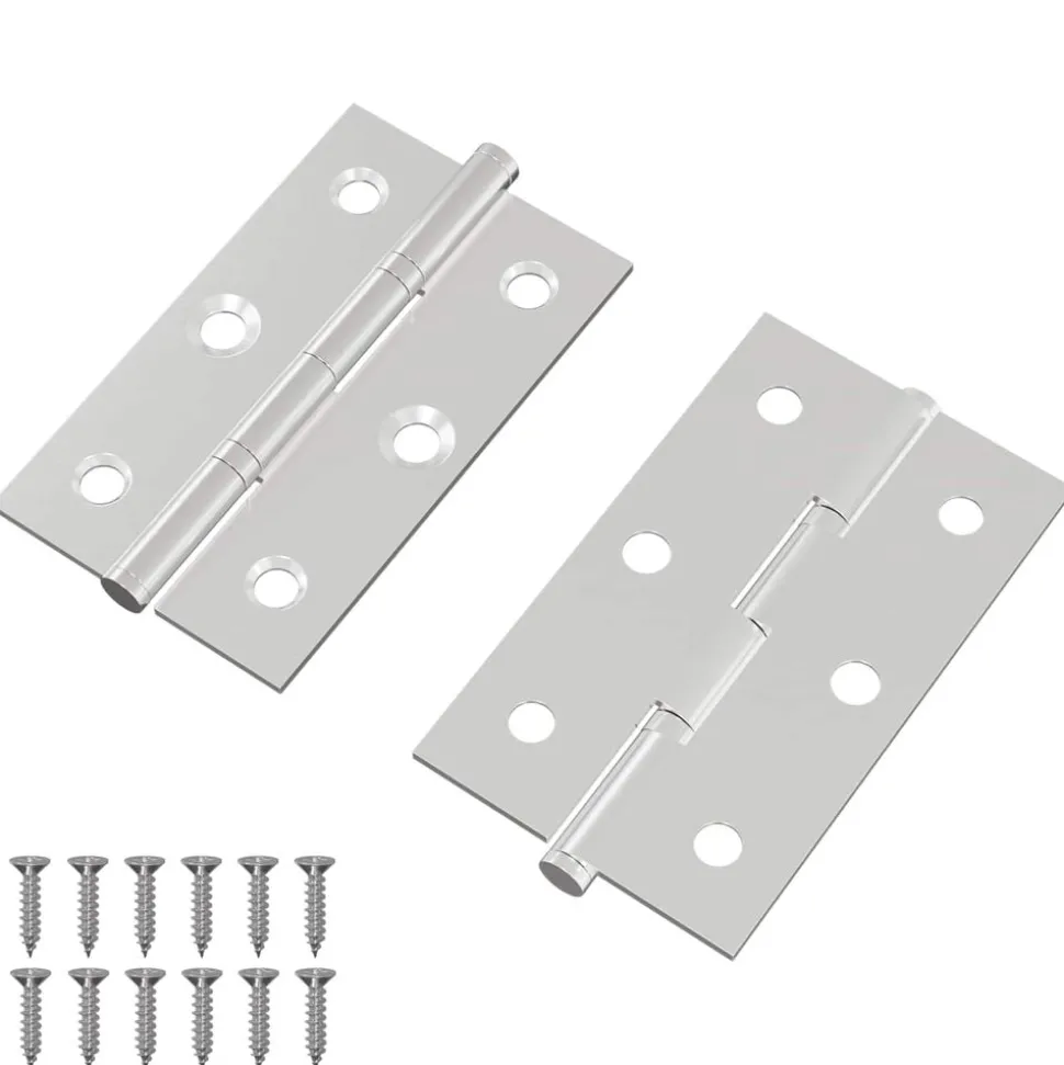 vidaXL Scharnier Effen 2 pcs Zilver 58 x 35 x 1 mm Staal