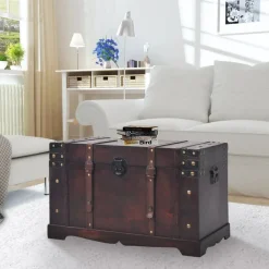 vidaXL Schatkist vintage stijl 66x38x40 cm hout