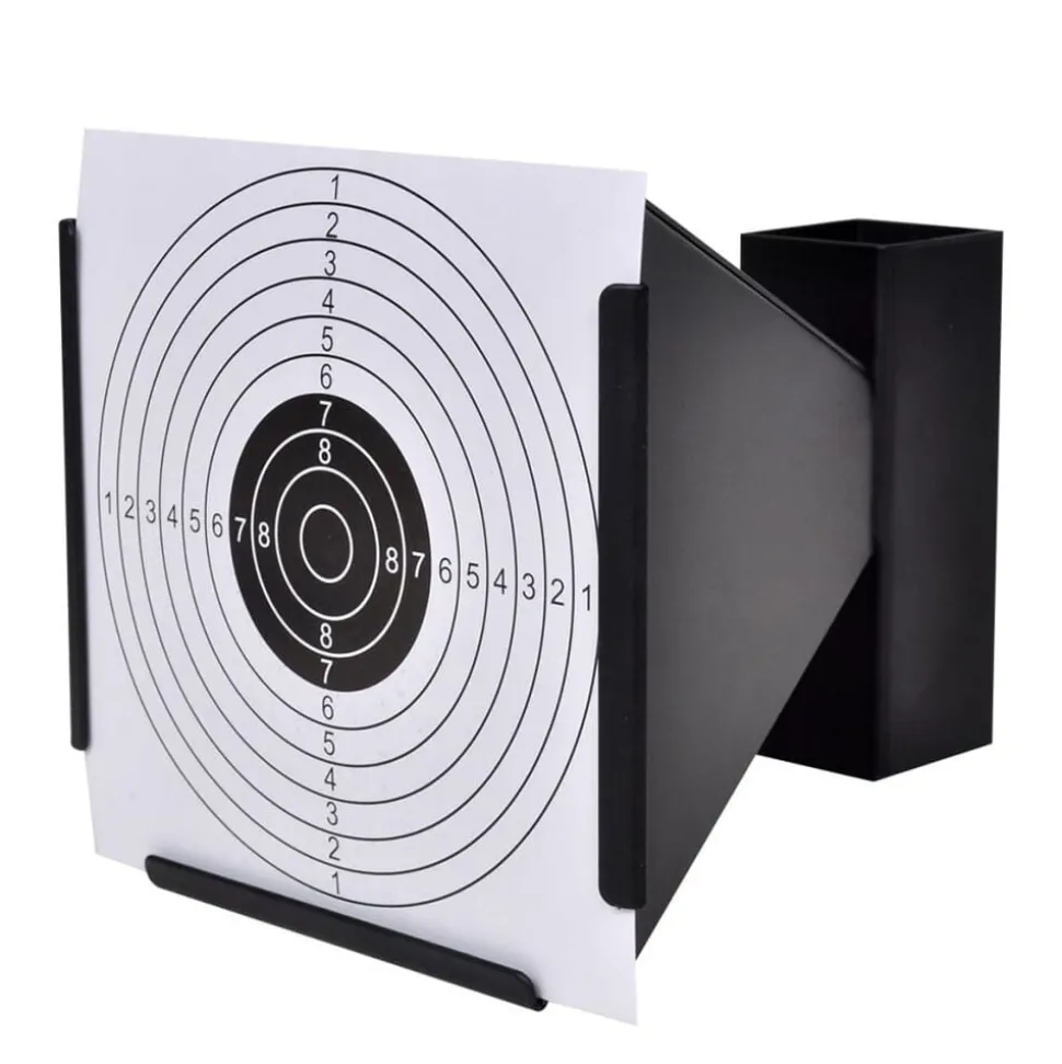 vidaXL Schietkast trechtervormig met 100 papieren targets 14 cm