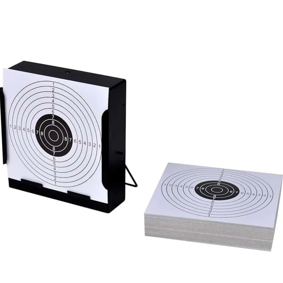 vidaXL Schietkast vierkant met 100 papieren targets 14 cm