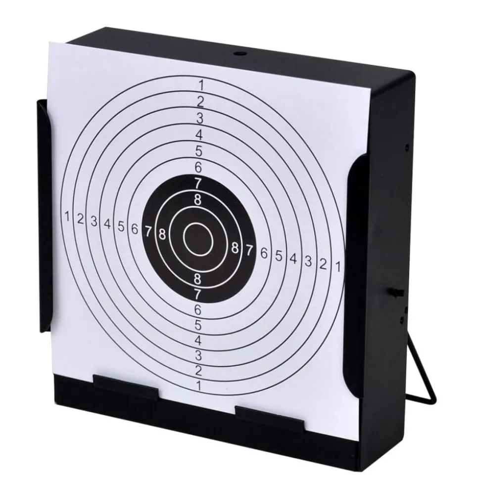 vidaXL Schietkast vierkant met 100 papieren targets 14 cm