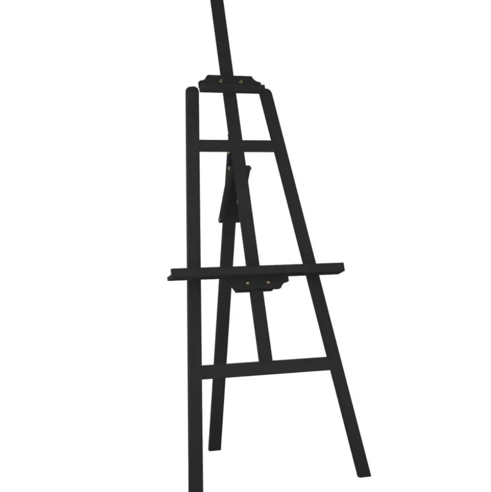 vidaXL Schildersezel 53,5x95x127 cm massief grenenhout zwart