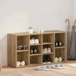 vidaXL Schoenenbank Artisan Eiken 103 x 30 x 54,5 cm Bewerkt hout