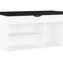 vidaXL Schoenenbank met kussen 80x30x47 cm bewerkt hout wit