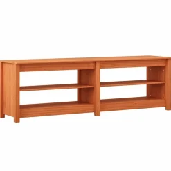 vidaXL Schoenenbank met plank met opslag Wasbruin 160 x 36,5 x 50 cm