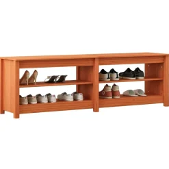 vidaXL Schoenenbank met plank met opslag Wasbruin 160 x 36,5 x 50 cm