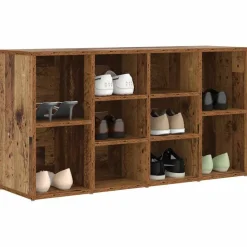 vidaXL Schoenenbank met plank Oudhout 103 x 30 x 54,5 cm Bewerkt hout