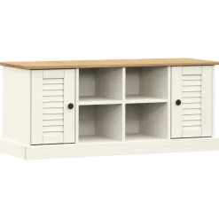 vidaXL Schoenenbank VIGO 106x35x40 cm massief grenenhout wit