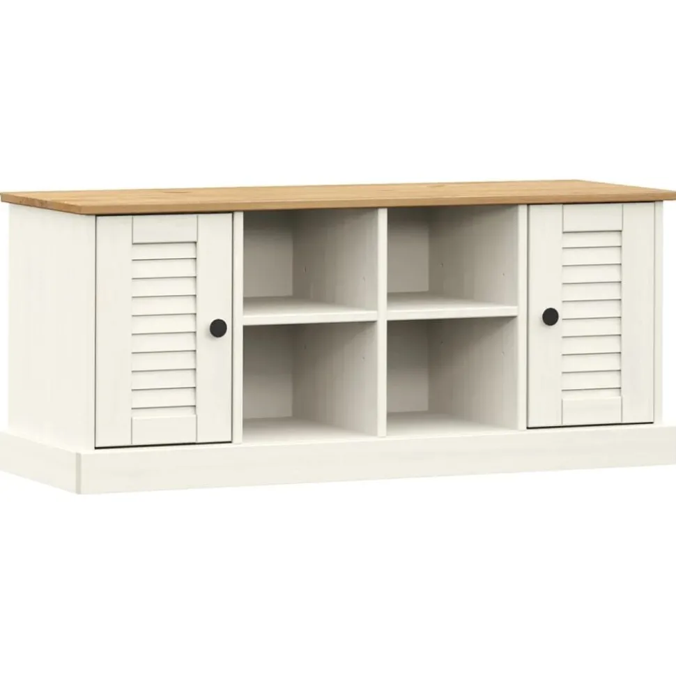 vidaXL Schoenenbank VIGO 106x35x40 cm massief grenenhout wit