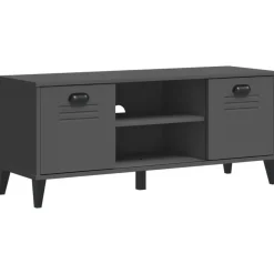 vidaXL Schoenenbank VIKEN 106x35x45 cm bewerkt hout antracietgrijs