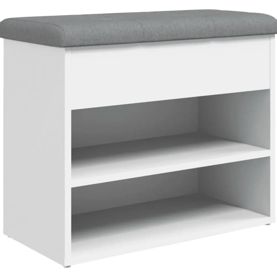 vidaXL Schoenenbank Wit 62x32x50 cm Bewerkt Hout