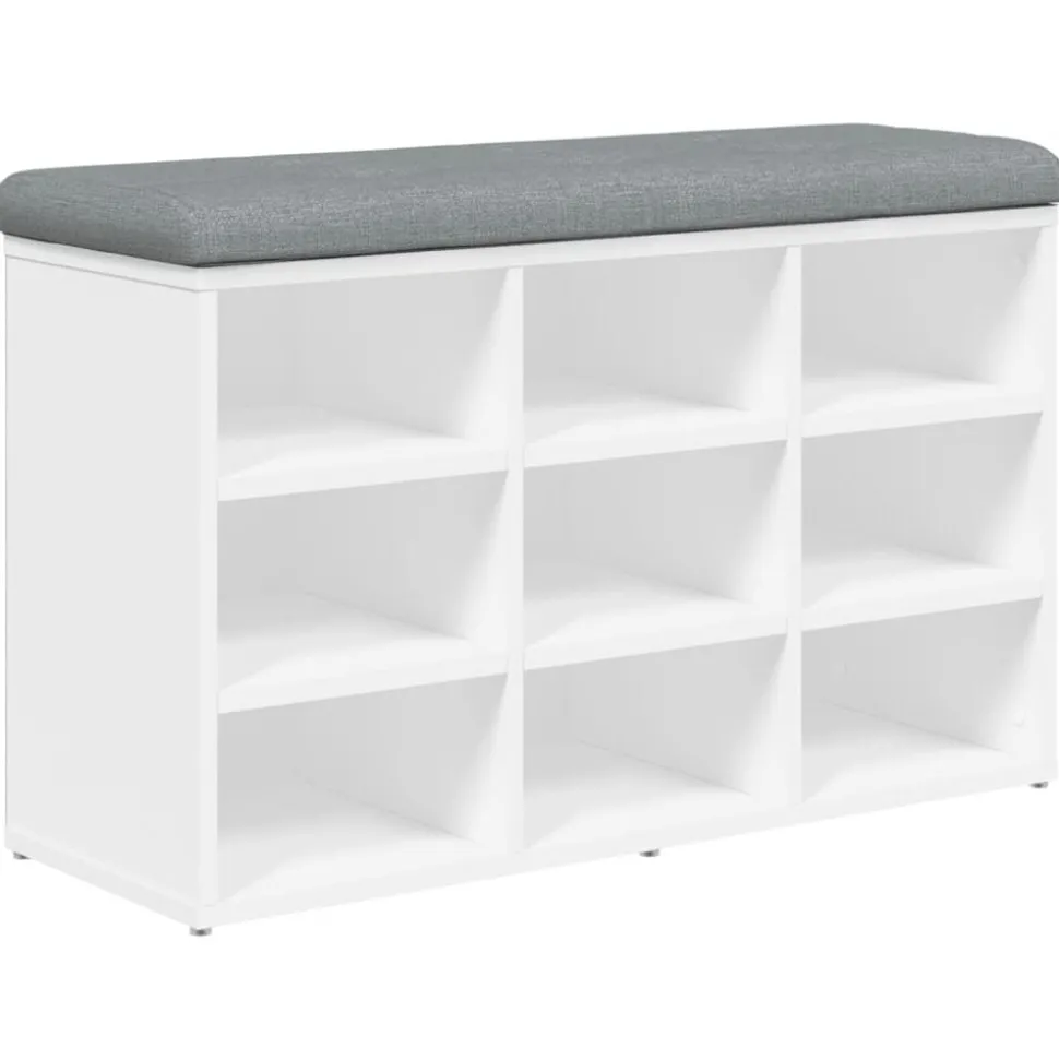 vidaXL Schoenenbank Wit 82x32x50 cm Bewerkt Hout