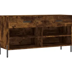 vidaXL Schoenenbank 102x35x55 cm bewerkt hout gerookt eikenkleurig