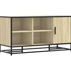 vidaXL Schoenenbank 100x40x53,5 cm bewerkt hout en metaal sonoma eiken