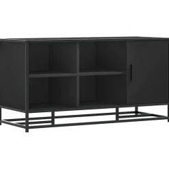 vidaXL Schoenenbank 100x40x53,5 cm bewerkt hout en metaal zwart