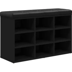 vidaXL Schoenenbank 82x32x50 cm bewerkt hout zwart