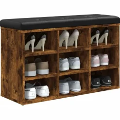 vidaXL Schoenenbank 82x32x50 cm bewerkt hout gerookt eikenkleurig