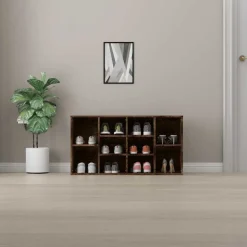 vidaXL Schoenenbank 103x30x55 cm bewerkt hout gerookt eikenkleurig