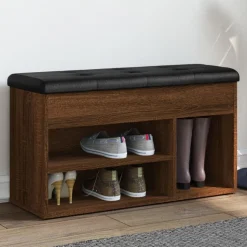 vidaXL Schoenenbank 82x32x45,5 cm bewerkt hout bruin eikenkleur