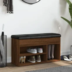 vidaXL Schoenenbank 82x32x45,5 cm bewerkt hout bruin eikenkleur