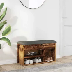 vidaXL Schoenenbank 82x32x45,5 cm bewerkt hout oud houtkleurig