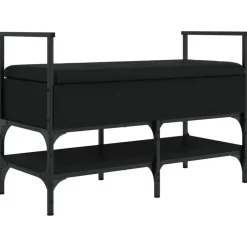 vidaXL Schoenenbank 85,5x42x57,5 cm bewerkt hout zwart