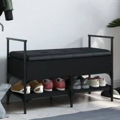 vidaXL Schoenenbank 85,5x42x57,5 cm bewerkt hout zwart