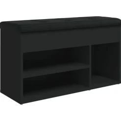 vidaXL Schoenenbank 82x32x45,5 cm bewerkt hout zwart