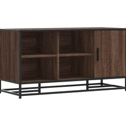 vidaXL Schoenenbank 100x40x53,5 cm bewerkt hout en metaal bruin eiken