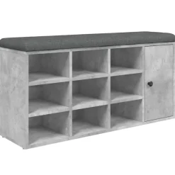 vidaXL Schoenenbank 102x32x50 cm bewerkt hout betongrijs