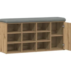 vidaXL Schoenenbank 102x32x50 cm bewerkt hout artisanaal eikenkleur