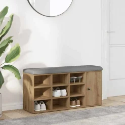 vidaXL Schoenenbank 102x32x50 cm bewerkt hout artisanaal eikenkleur