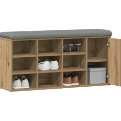 vidaXL Schoenenbank 102x32x50 cm bewerkt hout artisanaal eikenkleur