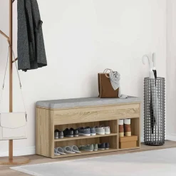 vidaXL Schoenenbank 102x30,5x45 cm bewerkt hout sonoma eikenkleurig
