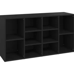vidaXL Schoenenbank 103x30x55 cm bewerkt hout zwart