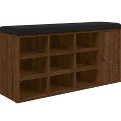 vidaXL Schoenenbank 102x32x50 cm bewerkt hout bruin eikenkleur