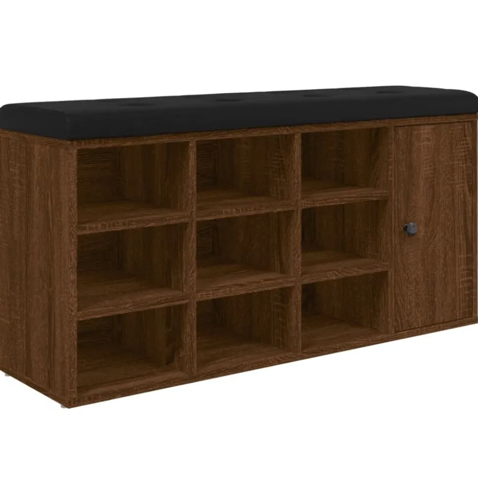 vidaXL Schoenenbank 102x32x50 cm bewerkt hout bruin eikenkleur
