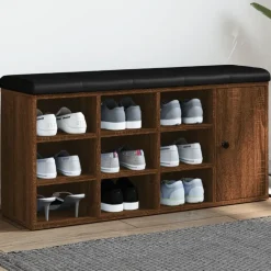 vidaXL Schoenenbank 102x32x50 cm bewerkt hout bruin eikenkleur
