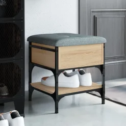 vidaXL Schoenenbank 42x42x45 cm bewerkt hout sonoma eikenkleurig