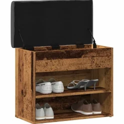 vidaXL Schoenenbank 62x32x50 cm bewerkt hout oud houtkleurig