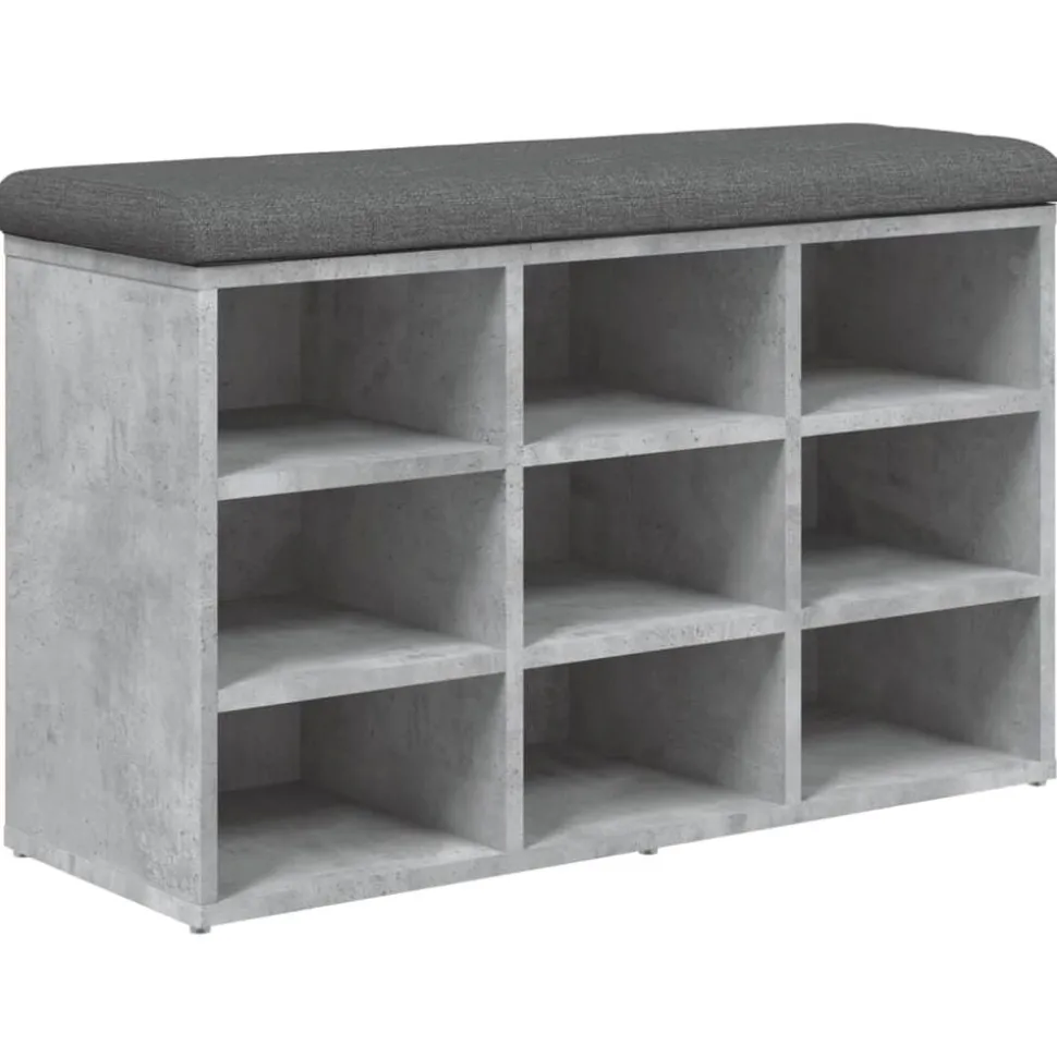 vidaXL Schoenenbank 82x32x50 cm bewerkt hout betongrijs