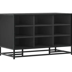 vidaXL Schoenenbank 84x40x53,5 cm bewerkt hout en metaal zwart