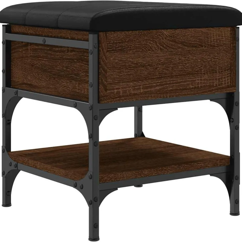 vidaXL Schoenenbank 42x42x45 cm bewerkt hout bruin eikenkleur