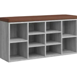 vidaXL Schoenenbank 103x30x48 cm bewerkt hout grijs sonoma eikenkleur